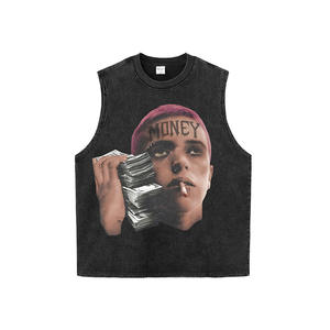 レトロなヒップホップストリート半袖、ウォッシュ、熟成、ヘビートレンディなブランドのルーズで用途の広いTシャツカップルトップ - Product Image 3