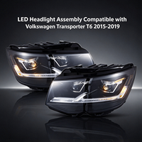 Phares avant LED complets d'usine avec animation, lampe de phare de voiture LED, lampe avant de voiture 2015-2019 pour VW CARAVELLE Multivan Kombi T6