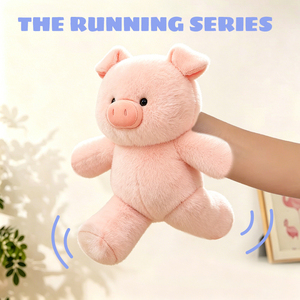 Peluche cochon rose personnalisée, série 'Running', avec pattes oscillantes et museau 3D, jouet en peluche doux pour la vente en gros, cadeau de marque OEM - Product Image 2