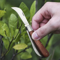 Couteau de greffage à lame en acier inoxydable, manche en bois, double usage, pour jardinage, tactique, EDC, chasse, poche, OEM personnalisable