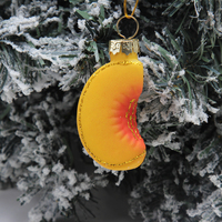 Kwaliteit Handgeblazen Glas Kerst Ornament Fruit Glas Ornament Perzik Plak Glas Ornament Milieuvriendelijk
