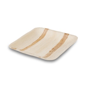 Assiettes carrées en feuilles de palmier biodégradables, écologiques et sans danger pour les aliments, empilables et faciles à manipuler, 15 x 15 cm - Product Image 6