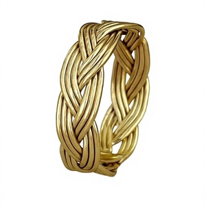 <b>Braided</b> Brass Napkin Ring 5 Cm Width Gold Finish Wedding Hotels Table Decoration <b>Accessory</b> Handmade Napkin Rings - Product Image 1