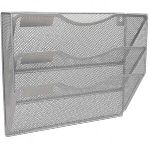Metal 3-Pocket Mesh Wall <b>File</b> Holder <b>Organizer</b> Office Hanging <b>File</b> Folder Magazine Rack for Organizing Your Office Space - Product Image 5