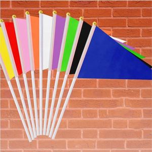 Wholesale Custom <b>Mini</b> <b>Hand</b> Flag Pennant Printed Polyester Fabric Fiberglass Flagpole Handheld Display Custom Small Flag - Product Image 5