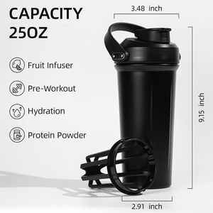 BPA Free Double Layer Sport <b>Shaker</b> for Blender <b>Bottle</b> Custom Gym Plastic Gym Container for Protein for Camping - Product Image 4