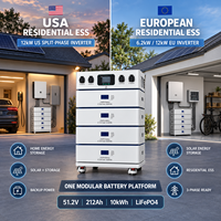 Système de stockage d'énergie domestique hybride CAN 10 kWh LiFePO4, batterie lithium solaire 48V/51.2V, empilable, 212 Ah