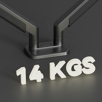 Support de bras double pour écran économique avec ressort à gaz pour écrans de 17 à 38 pouces, charge de 14 kg, fixation par pince robuste VESA 100x100