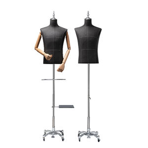 Hochwertige Männliche Schaufensterpuppe auf Universalrädern, Halbkörper-Modellständer für Anzüge und Kleider, Requisite für Bekleidungsgeschäfte, Schaufensterdekoration - Product Image 4