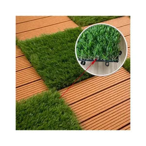 Nhân tạo Turf lồng vào nhau cỏ gạch với giá tốt và chất lượng cao không thấm nước vườn