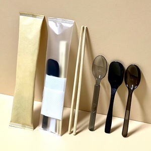 Eco-friendly 4-piece Disposable Cutlery Set Bamboo Tableware-knife Fork Spoon Chopsticks