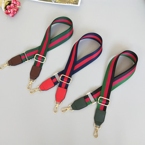3,8 cm brede luxe klassieke gestreepte crossbody riem rood groen blauw zwart verstelbare gitaar handtas schoudertas riemen - Product Image 5