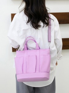 Fashion Nylon <b>Zip</b> Closure Large <b>Tote</b> Shoulder Bag Multi-colors Lightweight Polyester Lining Eco-Friendly - Product Image 3