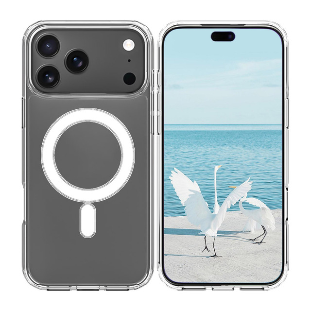 Magnetic Wireless Charging Clear Hard Acrylic Phone Case for iPhone 17 PRO MAX AIR Wireless Charging Mobile Phone Case 18