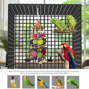 Pet Accessories Multicolored Wooden Colorful Large Chewing Coir String Cage Pet Hanging Random African <strong>Grey</strong> Bird <strong>Parrot</strong> <strong>Toys</strong> - Product Image 3
