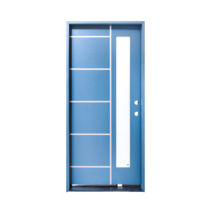 Pintu Masuk Luar Ruangan Minimalis Tahan Air dan Awet, Bahan Komposit Fiberglass SMC, Kaca Low-E Tahan Air, Untuk Penggunaan Komersial - Product Image 5