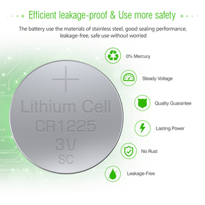 EBL Limno2 Thin 50mAh Battery Coin Cell Lithium Battery CR1225 3.0V Lithium Button Cell Batteries - Product Image 2