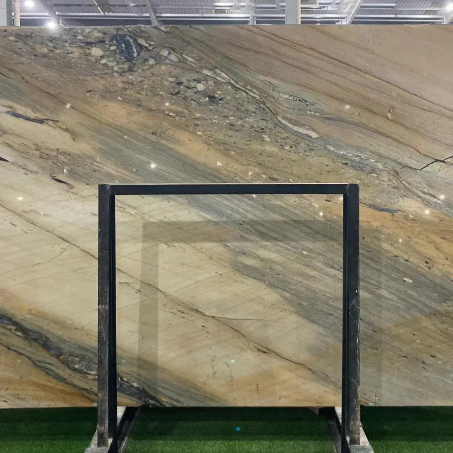 OEM Modern Luxury Home Decor Golden Black Marble Big Slab Tea Table Tiles Wall Marble Big Slabs