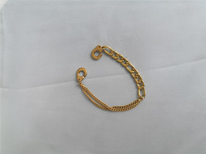 <span class=keywords><strong>Bracelet</strong></span> menottes en acier inoxydable plaqué <span class=keywords><strong>or</strong></span> 18 carats pour femmes Boho Retro Thick Twist Figaro Chain Party Trendy Jewelry New - Product Image 5