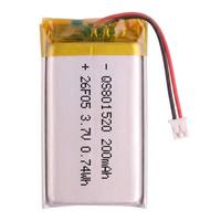 Prix d'usine, batterie au lithium polymère personnalisée 801520 801630 200mAh 300mAh 3.7v, petite batterie Lipo rechargeable plate