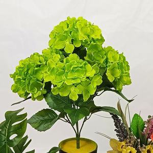 Ramos <span class=keywords><strong>de</strong></span> Hortensias Artificiales Realistas <span class=keywords><strong>de</strong></span> 5 Cabezas, Color Blanco y Verde, para Graduación, Pascua, <span class=keywords><strong>Bodas</strong></span>, Hogar, Fiestas, Mesa, Jardín, Venta al Por Mayor - Product Image 3