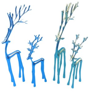 Alloy Deer Figurine Set Silver Gold Blue Gray Desktop <b>Ornament</b> Home Decor Gift Item - Product Image 4