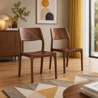 Chaise de salle à manger en bois massif MULIGNA, dossier en bois avec découpe, design ouvert, pour cuisine, restaurant, café, style nordique, chaise d'appoint pour la maison