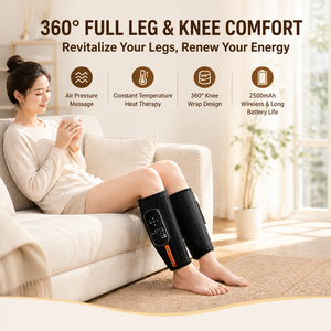 Masseur de mollets à air comprimé : Massage apaisant par compression, réduit la raideur des mollets, soulage les jambes lourdes et fatiguées, et procure un soin relaxant pour les jambes. - Product Image 5