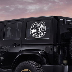 Impermeabile resistente UV ha il giorno in cui meriti la stampa di auto personalizzato parabrezza per paraurti da finestra divertente adesivo con scheletro - Product Image 1