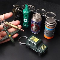 Porte-clés en alliage de zinc de dessin animé For Peace Elite, porte-clés de boisson énergisante, porte-clés de jouet Jeep, cadeaux en gros