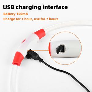 소형 중형 대형 개를위한 USB 충전식 LED 개 목걸이 방수 플래시 목걸이 모피 장식 고양이를위한 현대 럭셔리 - Product Image 5
