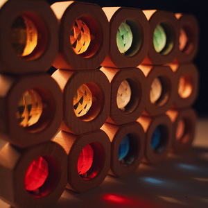 Bloques de construcción de madera con gemas, acrílico translúcido, juguetes educativos de partículas grandes para niños pequeños de 2 a 4 años - Product Image 4