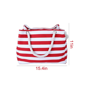Bolsa de Lona Resistente para Mujer, Bolso de Hombro Moderno con Asa de Cuerda Trenzada, Precio Accesible - Product Image 2