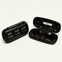 Étui rigide de luxe en cuir PU souple marron pour lunettes de soleil, avec logo personnalisé, pour voyage et présentation