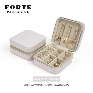 Boîtes à bijoux de voyage en cuir personnalisées FORTE pour rangement et présentation de colliers, bagues, pendentifs, boucles d'oreilles, avec logo inclus, organisateur - Product Image 6
