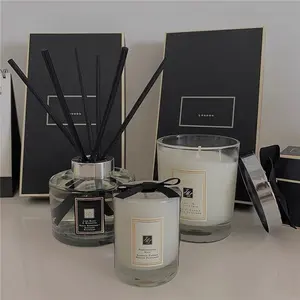 Logo personalizzato <span class=keywords><strong>candela</strong></span> profumata <span class=keywords><strong>candela</strong></span> di soia Set regalo olio essenziale di lusso Reed <span class=keywords><strong>diffusore</strong></span> <span class=keywords><strong>con</strong></span> confezione - Product Image 1