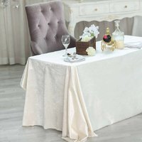 Nappe de table en velours ivoire de 8 pieds, lavable et infroissable, pour décoration de mariage, fête ou événement, idéale pour les buffets