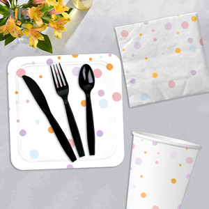 Xieli Plato <span class=keywords><strong>De</strong></span> Papel Impreso Confeti Personalizado Servilletas <span class=keywords><strong>Y</strong></span> <span class=keywords><strong>Vasos</strong></span> <span class=keywords><strong>De</strong></span> Papel Juego <span class=keywords><strong>De</strong></span> Fiesta <span class=keywords><strong>Vajilla</strong></span> Desechable Para Fiesta - Product Image 2