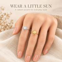 Bague ouverte réglable en acier inoxydable motif soleil, bord ondulé, bijoux de mode pour femme, idéale pour les fêtes et le quotidien, vente en gros