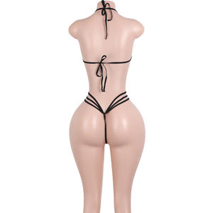 Top Halter <span class=keywords><strong>con</strong></span> Patrón de Encaje, Lencería, <span class=keywords><strong>Tanga</strong></span>, Bikini, Ropa de Baile Exótica, Estampado Transparente de Malla, Atuendos de Verano para Bailarinas Exóticas, Venta al por Mayor - Product Image 5