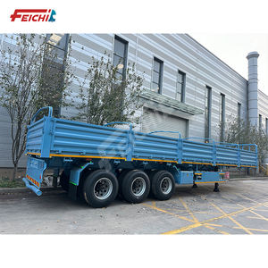 Semi-<span class=keywords><strong>remorque</strong></span> à 3 essieux avec panneau de protection latéral FEICHI, fabrication directe en usine - Semi-<span class=keywords><strong>remorque</strong></span> multi-essieux en acier haute résistance - Product Image 2