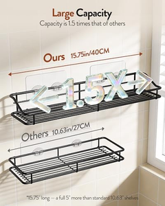 Stainless Steel Rectangle Single Tier Wall Shelves Premium Storage <b>Racks</b> for Bathroom Sustainable & Waterproof - Product Image 5