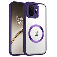 Étui de téléphone magnétique transparent anti-traces de doigts et anti-jaunissement avec support pour OnePlus 15, 13T, 13S, 13R, 1+ 13 PRO, Nord 4, CE4 LITE
