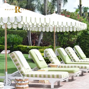 Sombrilla de exterior personalizada para hotel, piscina, playa, vieiras, sombrillas, marco de aluminio, patio, banana, café, sombrilla, jardín, playa, sombrilla