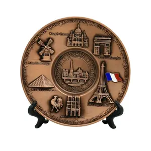 Logotipo personalizado país cidade decorativo metal frança paris lembrança placa