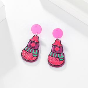 2025 nuevos pendientes de joyería de Navidad pendientes de gota de resina 3D impreso árbol de Navidad Santa Claus acrílico pendientes de fiesta de moda - Product Image 6