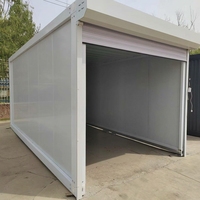 Garage modulaire préfabriqué avec porte à enroulement, abri de stockage de voiture en acier portable, conteneur de stationnement extérieur
