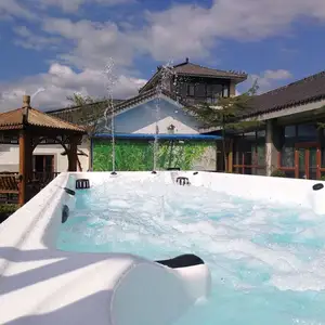 Sunrans 6 metri contenitore piscina in acrilico piscina Spa all'aperto a buon mercato piscina senza fine acrilico massaggio Spa per la vendita