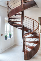 Escalier en colimaçon moderne Anewson, sûr et durable, en acier inoxydable et bois, avec garde-corps en verre/tube/câble, garantie 5 ans, installation facile
