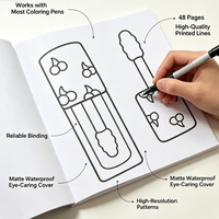 Carnet de dessin anti-stress à couverture rigide avec reliure thermique, 48 pages, motifs mignons et tendance, pour adolescents et adultes